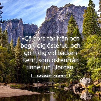 Picture 05 - 1 Kungaboken 17:3 SV1917 - »Gå bort härifrån och begiv dig österut, och - Bible Verse Picture