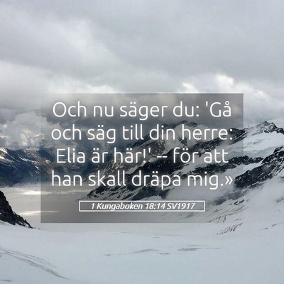Picture 05 - 1 Kungaboken 18:14 SV1917 - Och nu säger du: 'Gå och säg till din herre: - Bible Verse Picture
