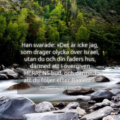 Picture 05 - 1 Kungaboken 18:18 SV1917 - Han svarade: »Det är icke jag, som drager - Bible Verse Picture