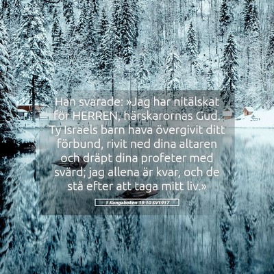 Picture 05 - 1 Kungaboken 19:10 SV1917 - Han svarade: »Jag har nitälskat för HERREN, - Bible Verse Picture