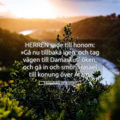 Picture 05 - 1 Kungaboken 19:15 SV1917 - HERREN sade till honom: »Gå nu tillbaka igen, - Bible Verse Picture