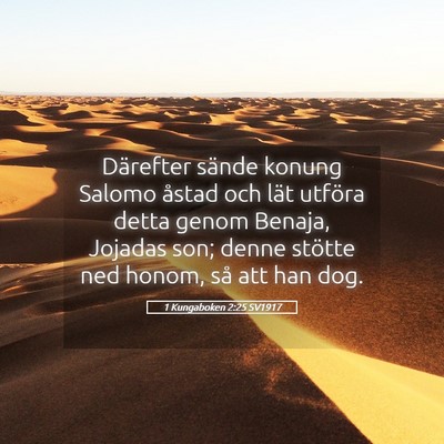 Picture 05 - 1 Kungaboken 2:25 SV1917 - Därefter sände konung Salomo åstad och lät - Bible Verse Picture