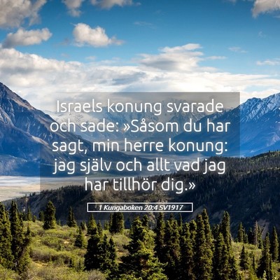 Picture 05 - 1 Kungaboken 20:4 SV1917 - Israels konung svarade och sade: »Såsom du har - Bible Verse Picture