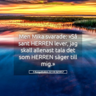 Picture 05 - 1 Kungaboken 22:14 SV1917 - Men Mika svarade: »Så sant HERREN lever, jag - Bible Verse Picture