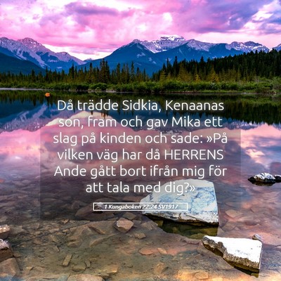 Picture 05 - 1 Kungaboken 22:24 SV1917 - Då trädde Sidkia, Kenaanas son, fram och gav - Bible Verse Picture