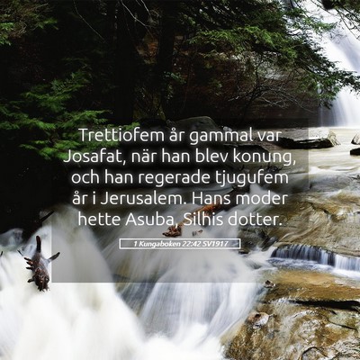 Picture 05 - 1 Kungaboken 22:42 SV1917 - Trettiofem år gammal var Josafat, när han blev - Bible Verse Picture