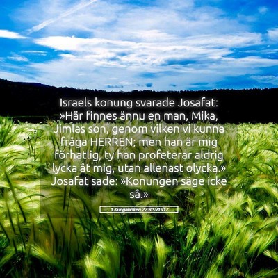 Picture 05 - 1 Kungaboken 22:8 SV1917 - Israels konung svarade Josafat: »Här finnes - Bible Verse Picture