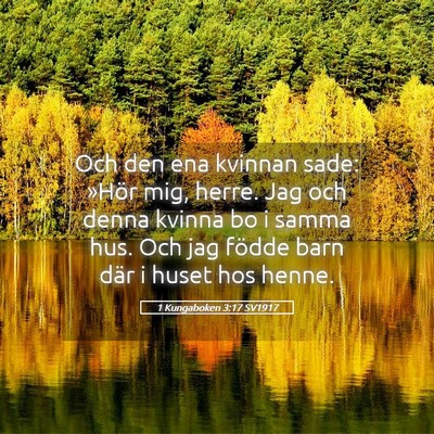 Picture 05 - 1 Kungaboken 3:17 SV1917 - Och den ena kvinnan sade: »Hör mig, herre. Jag - Bible Verse Picture