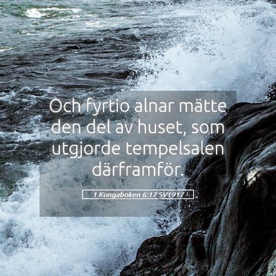 Picture 05 - 1 Kungaboken 6:17 SV1917 - Och fyrtio alnar mätte den del av huset, som - Bible Verse Picture