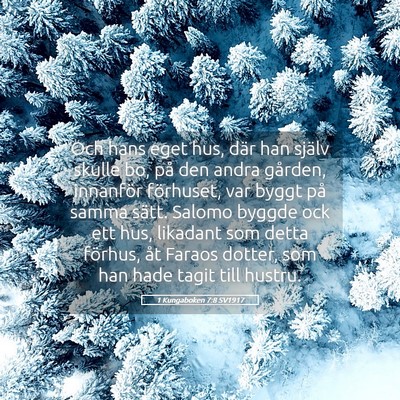 Picture 05 - 1 Kungaboken 7:8 SV1917 - Och hans eget hus, där han själv skulle bo, på - Bible Verse Picture