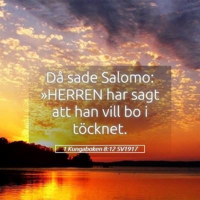 Picture 05 - 1 Kungaboken 8:12 SV1917 - Då sade Salomo: »HERREN har sagt att han vill - Bible Verse Picture