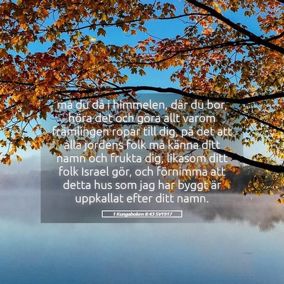 Picture 05 - 1 Kungaboken 8:43 SV1917 - må du då i himmelen, där du bor, höra det och - Bible Verse Picture