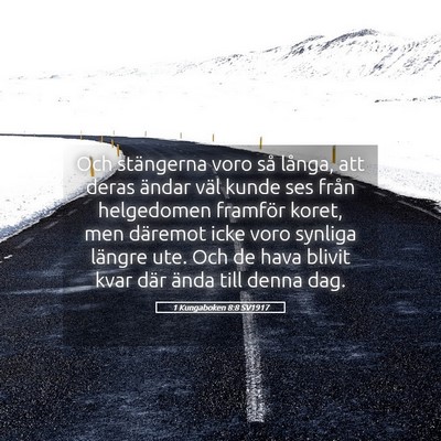 Picture 05 - 1 Kungaboken 8:8 SV1917 - Och stängerna voro så långa, att deras ändar - Bible Verse Picture