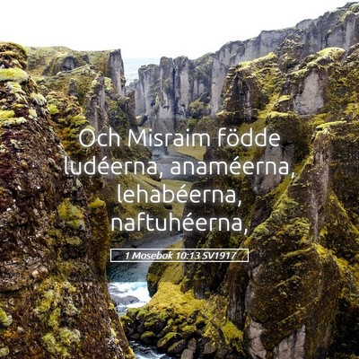 Picture 05 - 1 Mosebok 10:13 SV1917 - Och Misraim födde ludéerna, anaméerna, - Bible Verse Picture