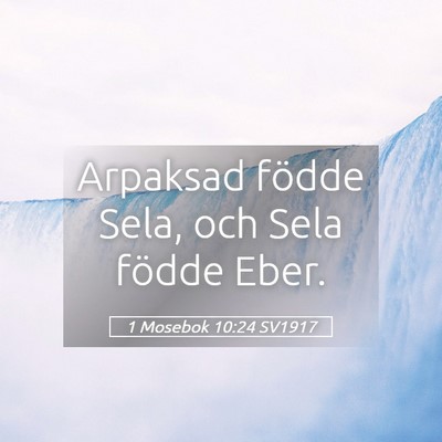 Picture 05 - 1 Mosebok 10:24 SV1917 - Arpaksad födde Sela, och Sela födde - Bible Verse Picture