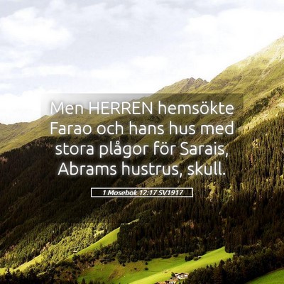 Picture 05 - 1 Mosebok 12:17 SV1917 - Men HERREN hemsökte Farao och hans hus med stora - Bible Verse Picture
