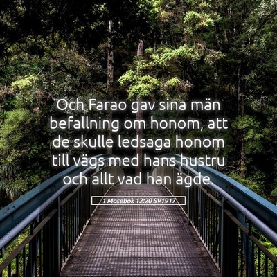 Picture 05 - 1 Mosebok 12:20 SV1917 - Och Farao gav sina män befallning om honom, att - Bible Verse Picture