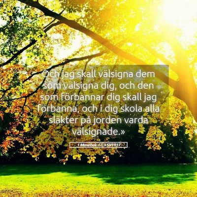 Picture 05 - 1 Mosebok 12:3 SV1917 - Och jag skall välsigna dem som välsigna dig, - Bible Verse Picture