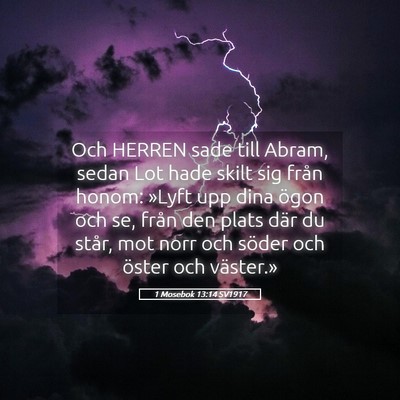 Picture 05 - 1 Mosebok 13:14 SV1917 - Och HERREN sade till Abram, sedan Lot hade skilt - Bible Verse Picture
