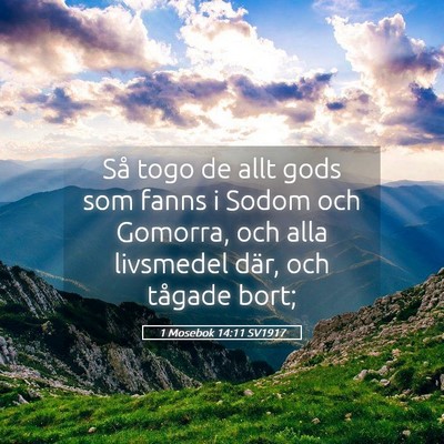 Picture 05 - 1 Mosebok 14:11 SV1917 - Så togo de allt gods som fanns i Sodom och - Bible Verse Picture