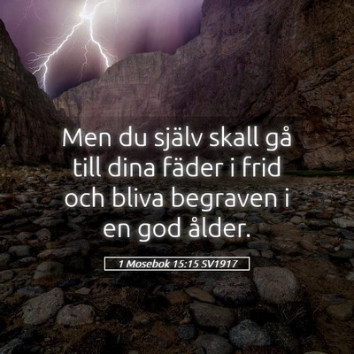 Picture 05 - 1 Mosebok 15:15 SV1917 - Men du själv skall gå till dina fäder i frid - Bible Verse Picture