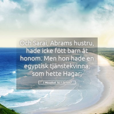 Picture 05 - 1 Mosebok 16:1 SV1917 - Och Sarai, Abrams hustru, hade icke fött barn - Bible Verse Picture