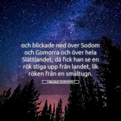 Picture 05 - 1 Mosebok 19:28 SV1917 - och blickade ned över Sodom och Gomorra och - Bible Verse Picture