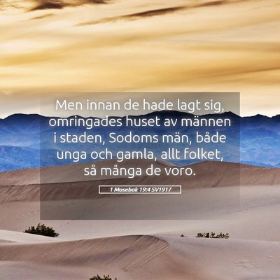 Picture 05 - 1 Mosebok 19:4 SV1917 - Men innan de hade lagt sig, omringades huset av - Bible Verse Picture