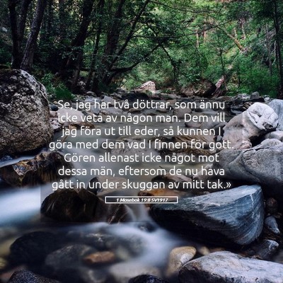 Picture 05 - 1 Mosebok 19:8 SV1917 - Se, jag har två döttrar, som ännu icke veta av - Bible Verse Picture