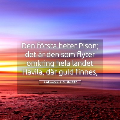 Picture 05 - 1 Mosebok 2:11 SV1917 - Den första heter Pison; det är den som flyter - Bible Verse Picture