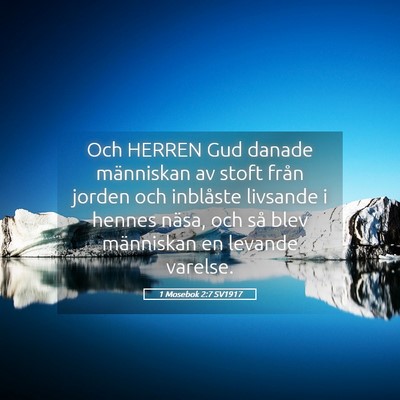Picture 05 - 1 Mosebok 2:7 SV1917 - Och HERREN Gud danade människan av stoft från - Bible Verse Picture