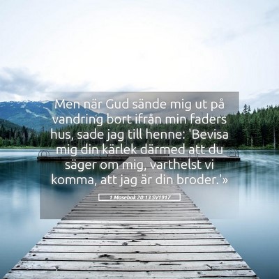 Picture 05 - 1 Mosebok 20:13 SV1917 - Men när Gud sände mig ut på vandring bort - Bible Verse Picture