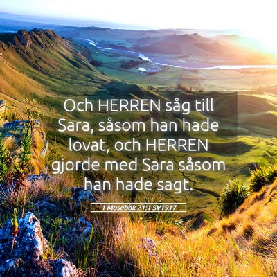 Picture 05 - 1 Mosebok 21:1 SV1917 - Och HERREN såg till Sara, såsom han hade lovat, - Bible Verse Picture