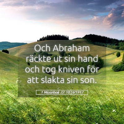 Picture 05 - 1 Mosebok 22:10 SV1917 - Och Abraham räckte ut sin hand och tog kniven - Bible Verse Picture