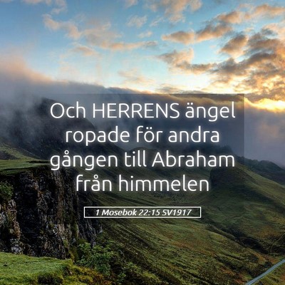 Picture 05 - 1 Mosebok 22:15 SV1917 - Och HERRENS ängel ropade för andra gången till - Bible Verse Picture