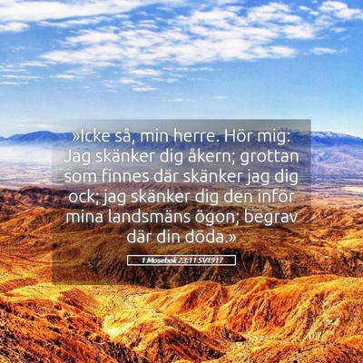 Picture 05 - 1 Mosebok 23:11 SV1917 - »Icke så, min herre. Hör mig: Jag skänker dig - Bible Verse Picture