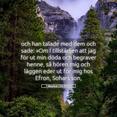 Picture 05 - 1 Mosebok 23:8 SV1917 - och han talade med dem och sade: »Om I - Bible Verse Picture