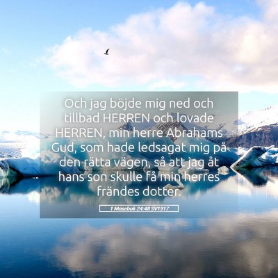 Picture 05 - 1 Mosebok 24:48 SV1917 - Och jag böjde mig ned och tillbad HERREN och - Bible Verse Picture