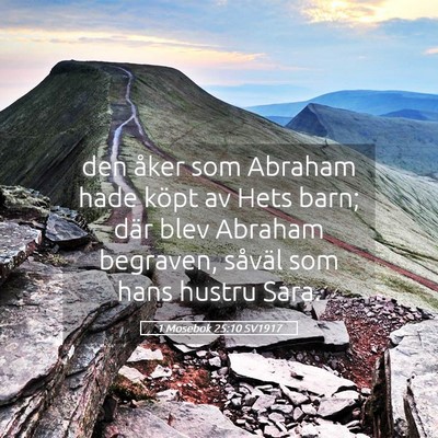 Picture 05 - 1 Mosebok 25:10 SV1917 - den åker som Abraham hade köpt av Hets barn; - Bible Verse Picture