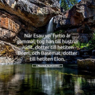 Picture 05 - 1 Mosebok 26:34 SV1917 - När Esau var fyrtio år gammal, tog han till - Bible Verse Picture
