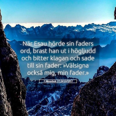 Picture 05 - 1 Mosebok 27:34 SV1917 - När Esau hörde sin faders ord, brast han ut i - Bible Verse Picture