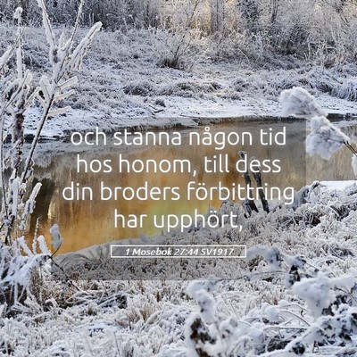 Picture 05 - 1 Mosebok 27:44 SV1917 - och stanna någon tid hos honom, till dess din - Bible Verse Picture
