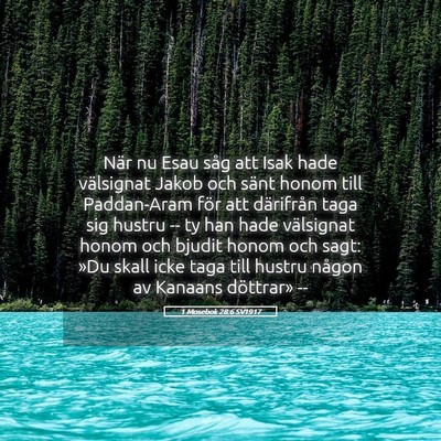 Picture 05 - 1 Mosebok 28:6 SV1917 - När nu Esau såg att Isak hade välsignat Jakob - Bible Verse Picture
