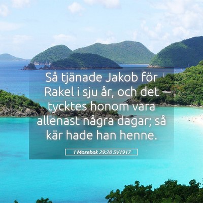 Picture 05 - 1 Mosebok 29:20 SV1917 - Så tjänade Jakob för Rakel i sju år, och det - Bible Verse Picture