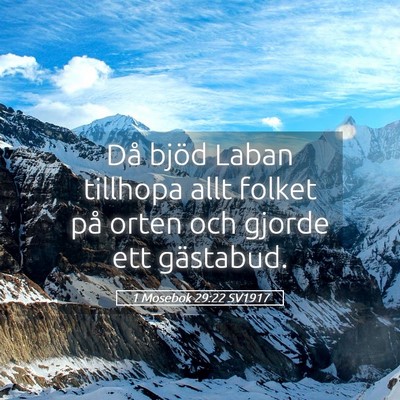 Picture 05 - 1 Mosebok 29:22 SV1917 - Då bjöd Laban tillhopa allt folket på orten - Bible Verse Picture