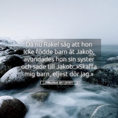 Picture 05 - 1 Mosebok 30:1 SV1917 - Då nu Rakel såg att hon icke födde barn åt - Bible Verse Picture