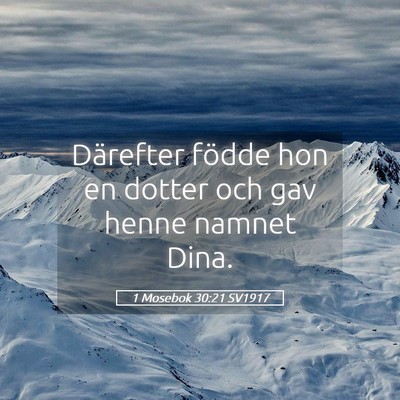 Picture 05 - 1 Mosebok 30:21 SV1917 - Därefter födde hon en dotter och gav henne - Bible Verse Picture