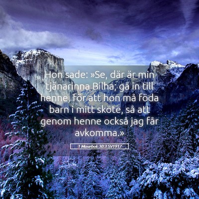 Picture 05 - 1 Mosebok 30:3 SV1917 - Hon sade: »Se, där är min tjänarinna Bilha; - Bible Verse Picture