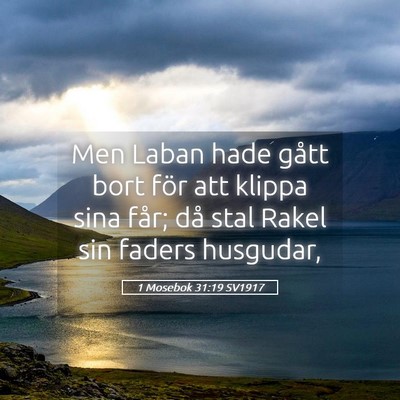 Picture 05 - 1 Mosebok 31:19 SV1917 - Men Laban hade gått bort för att klippa sina - Bible Verse Picture