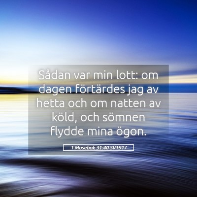 Picture 05 - 1 Mosebok 31:40 SV1917 - Sådan var min lott: om dagen förtärdes jag av - Bible Verse Picture